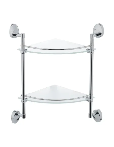 Полка стеклянная для ванной Zerix LR3307-2 LL1436 угловая, двойная