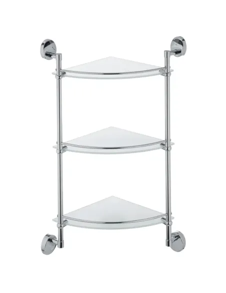 Полка стеклянная для ванной Zerix LR3307-3 LL1437 угловая, тройная