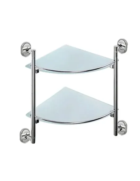 Полка стеклянная для ванной Zerix Z1607-2 ZX0534 угловая, двойная