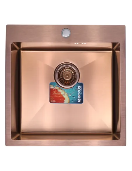 Мойка для кухни квадратная Mixxus MH5050 500х500х200 мм из нержавеющей стали, бронза