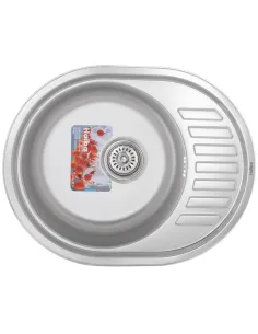 Мийка для кухні кругла Haiba Decor 570x450x180 мм з нержавіючої сталі