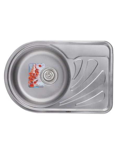 Мийка для кухні кругла Haiba Decor 670x440x180 мм з нержавіючої сталі