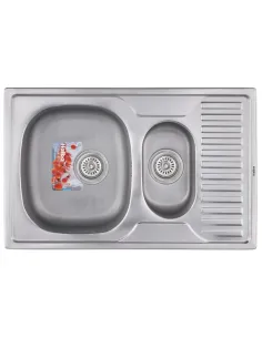 Мойка для кухни прямоугольная Haiba Armonia Decor 780x500x180 мм из нержавеющей стали, с двумя чашами