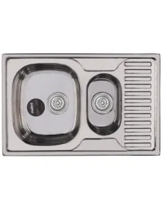 Мойка для кухни прямоугольная Haiba Armonia Polish 780x500x180 мм из нержавеющей стали, с двумя чашами