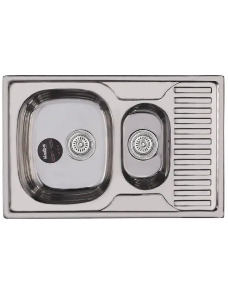 Мойка для кухни прямоугольная Haiba Armonia Polish 780x500x180 мм из нержавеющей стали, с двумя чашами