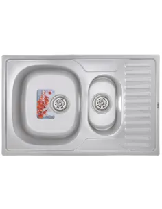 Мойка для кухни прямоугольная Haiba Armonia Satin 780x500x180 мм из нержавеющей стали, с двумя чашами