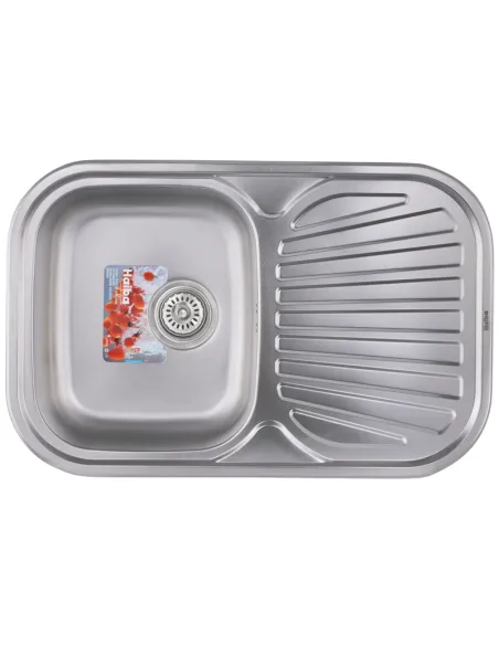 Мийка прямокутна для кухні Haiba Decor 740x480x180 мм з нержавіючої сталі