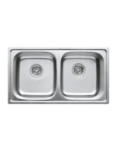 Мойка для кухни прямоугольная Haiba Double Decor 780x430x180 мм из нержавеющей стали, с двумя чашами