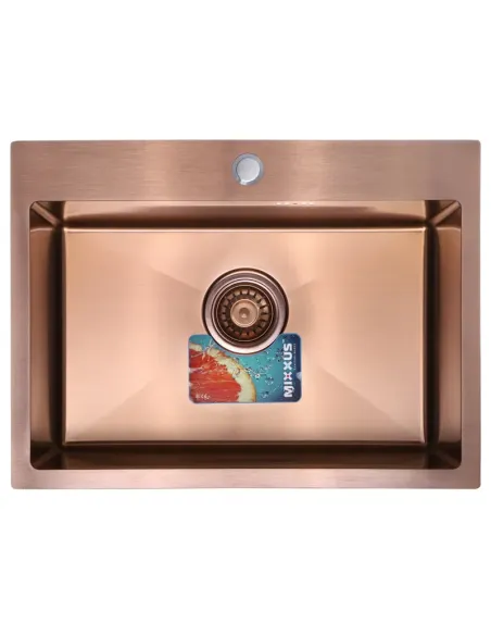 Мойка для кухни прямоугольная Mixxus MX5843 580х430х200 мм из нержавеющей стали, бронза