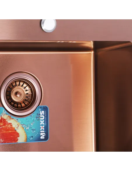 Мойка для кухни прямоугольная Mixxus MX5843 580х430х200 мм из нержавеющей стали, бронза