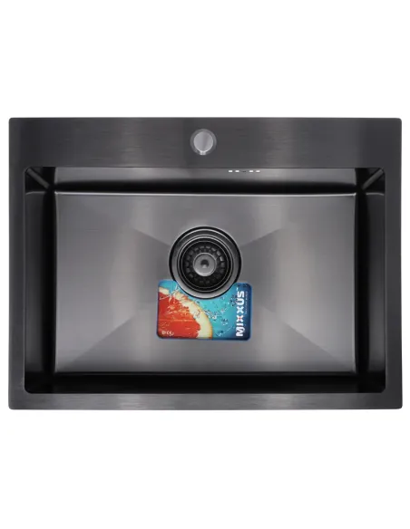 Мойка для кухни прямоугольная Mixxus MX5843 580х430х200 мм из нержавеющей стали, черная