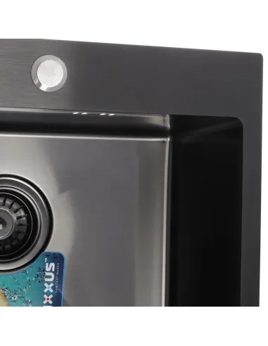 Мойка для кухни прямоугольная Mixxus MX5843 580х430х200 мм из нержавеющей стали, черная