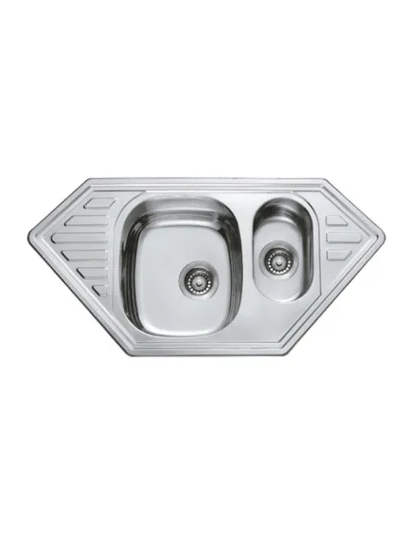 Мойка для кухни угловая Haiba Polish 1000x500x180 мм из нержавеющей стали, с двумя чашами