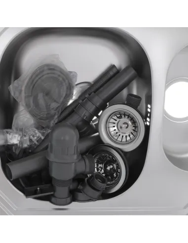 Мийка для кухні кутова Haiba Satin 1000x500x180 мм з нержавіючої сталі, з двома чашами