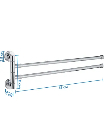 Держатель для полотенец Zerix LR112 LL1486 двойной, поворотный