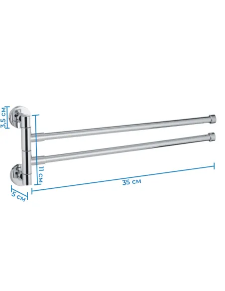 Держатель для полотенец Zerix LR112 LL1486 двойной, поворотный