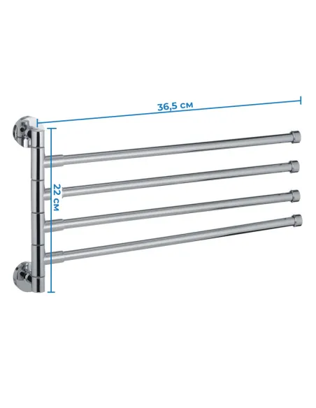 Держатель для полотенец Zerix LR114 LL1488 четверной, поворотный