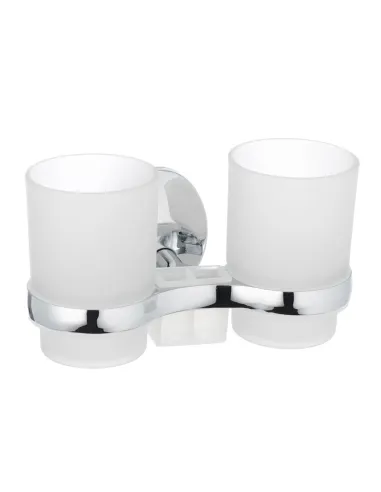 Стакан для ванной комнаты Zerix LR3308 LL1439 двойной, с держателем для зубных щеток