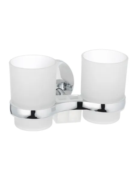 Стакан для ванной комнаты Zerix LR3308 LL1439 двойной, с держателем для зубных щеток