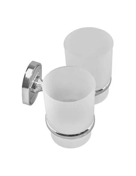 Склянка для ванної кімнати Zerix AFB-0108 ZX5058 подвійна, з тримачем для зубних щіток