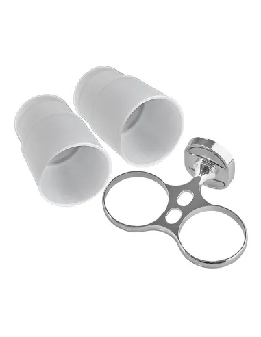 Склянка для ванної кімнати Zerix AFB-0108 ZX5058 подвійна, з тримачем для зубних щіток