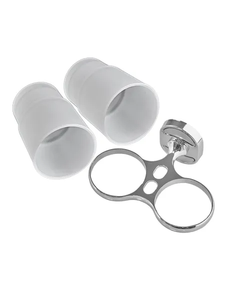 Стакан для ванной комнаты Zerix AFB-0108 ZX5058 двойной, с держателем для зубных щеток