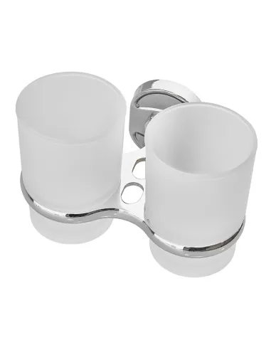 Стакан для ванной комнаты Zerix AFB-0108 ZX5058 двойной, с держателем для зубных щеток