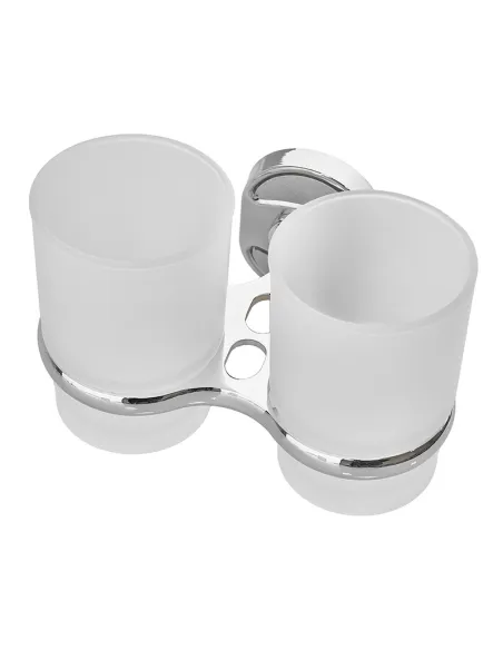 Склянка для ванної кімнати Zerix AFB-0108 ZX5058 подвійна, з тримачем для зубних щіток
