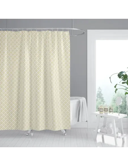 Шторка для ванной Mixxus SCT-001-180x180 AC0650, бежевая, 1800 х 1800 мм