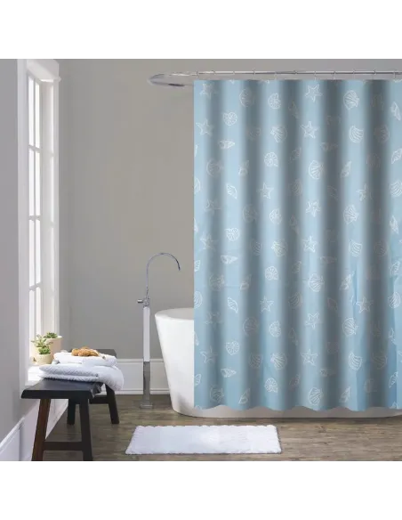 Шторка для ванной Mixxus SCT-002-180x180 AC0649, синяя, 1800 х 1800 мм