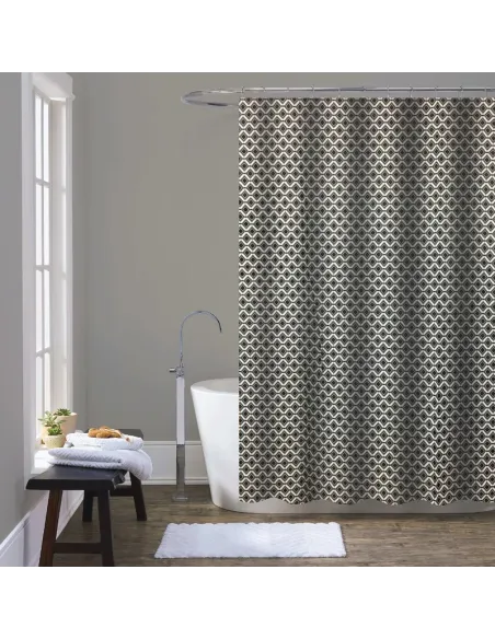 Шторка для ванной Mixxus SCT-007-180x180 AC0648, черно-белая, 1800 х 1800 мм