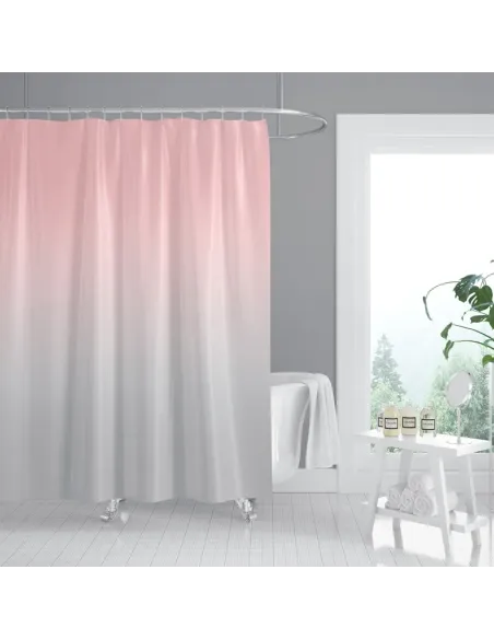 Шторка для ванной Zerix SCT-005-180x180 ZX4989, розово-серая, 1800 х 1800 мм