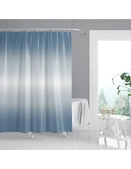 Шторка для ванной Zerix SCT-006-180x180 ZX4990, сине-белая, 1800 х 1800 мм