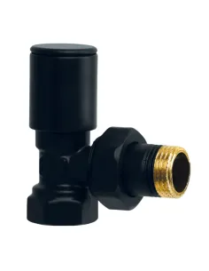 Кран для полотенцесушителя угловой Koer KR.531.Black - 1/2 дюйма, комплект