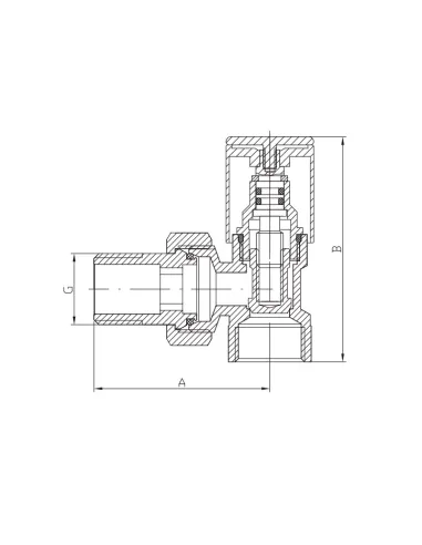 Кран для полотенцесушителя угловой Koer KR.531.White - 1/2 дюйма, комплект