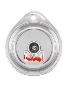 Мойка для кухни круглая Zerix Z4843-06-160P Polish 480x430x160 мм из нержавеющей стали