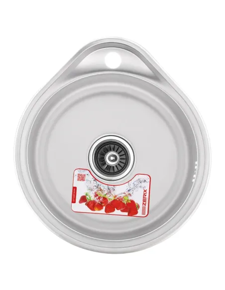 Мойка для кухни круглая Zerix Z4843-08-180E Satin 480x430x180 мм из нержавеющей стали