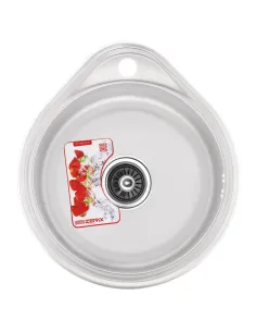 Мойка для кухни круглая Zerix Z4843-08-180MD Micro Decor 480x430x180 мм из нержавеющей стали