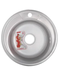 Мийка для кухні кругла Zerix Z490-08-180D ZX1585 Decor 490x490x180 мм з нержавіючої сталі