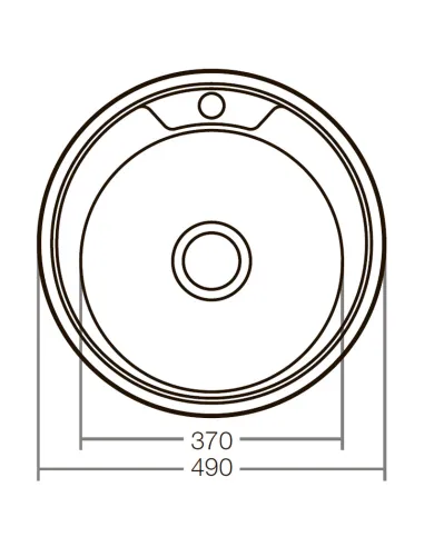 Мойка для кухни круглая Zerix Z490-08-180D Decor 490x490x180 мм из нержавеющей стали