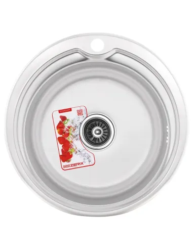 Мойка для кухни круглая Zerix Z510-08-180D Decor ZX1587 510x510x180 мм из нержавеющей стали