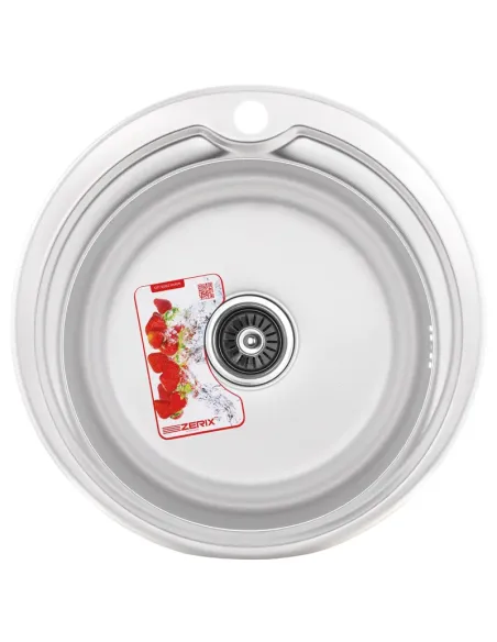 Мойка для кухни круглая Zerix Z510-08-180D Decor ZX1587 510x510x180 мм из нержавеющей стали
