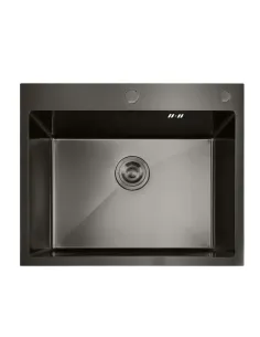 Мойка для кухни прямоугольная Mixxus MH5843 Nano-Black 580x430x215 мм из нержавеющей стали