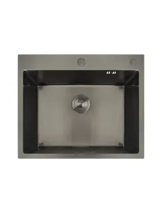 Мойка для кухни прямоугольная Mixxus MH6050 Nano-Black 600x500x215 мм из нержавеющей стали