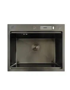 Мойка для кухни прямоугольная Mixxus MH6050-SK Nano-Black 600x500x215 мм из нержавеющей стали