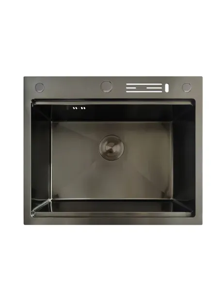 Мийка для кухні прямокутна Mixxus MH6050-SK Nano-Black 600x500x215 мм з нержавіючої сталі