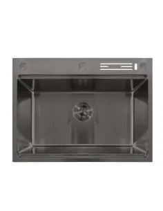 Мойка для кухни прямоугольная Mixxus MH7050-SK Nano-Black 700x500x215 мм из нержавеющей стали графит