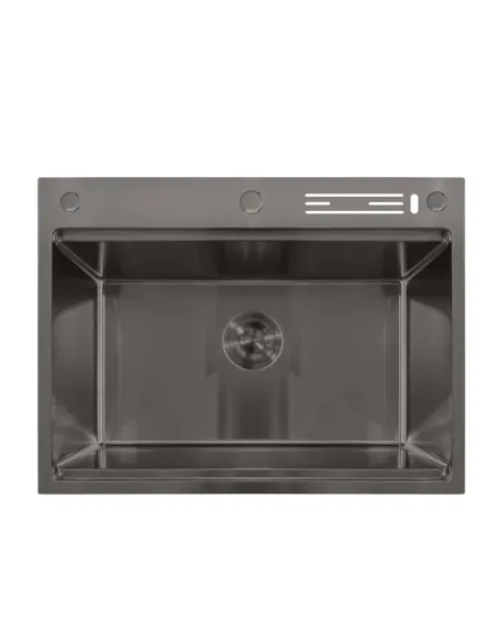 Мойка для кухни прямоугольная Mixxus MH7050-SK Nano-Black 700x500x215 мм из нержавеющей стали графит