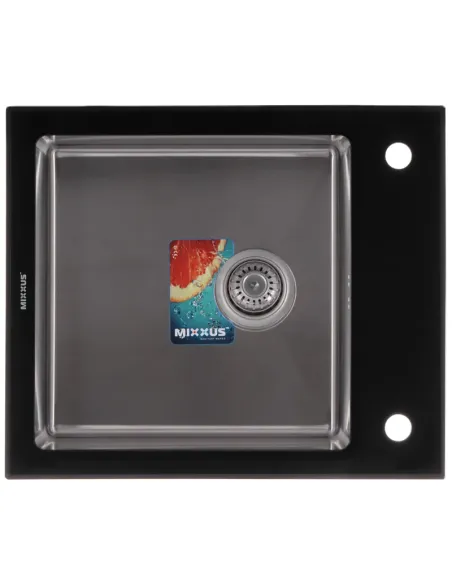 Мойка для кухни прямоугольная Mixxus MX (304) 6051-HM-Glass 600x510x200/1.2 мм из нержавеющей стали