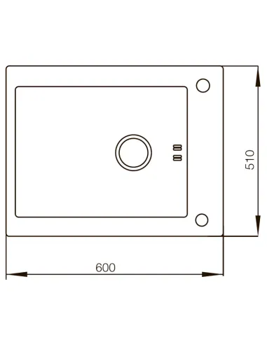 Мийка для кухні прямокутна Mixxus MX (304) 6051-HM-Glass 600x510x200/1.2 мм з нержавіючої сталі